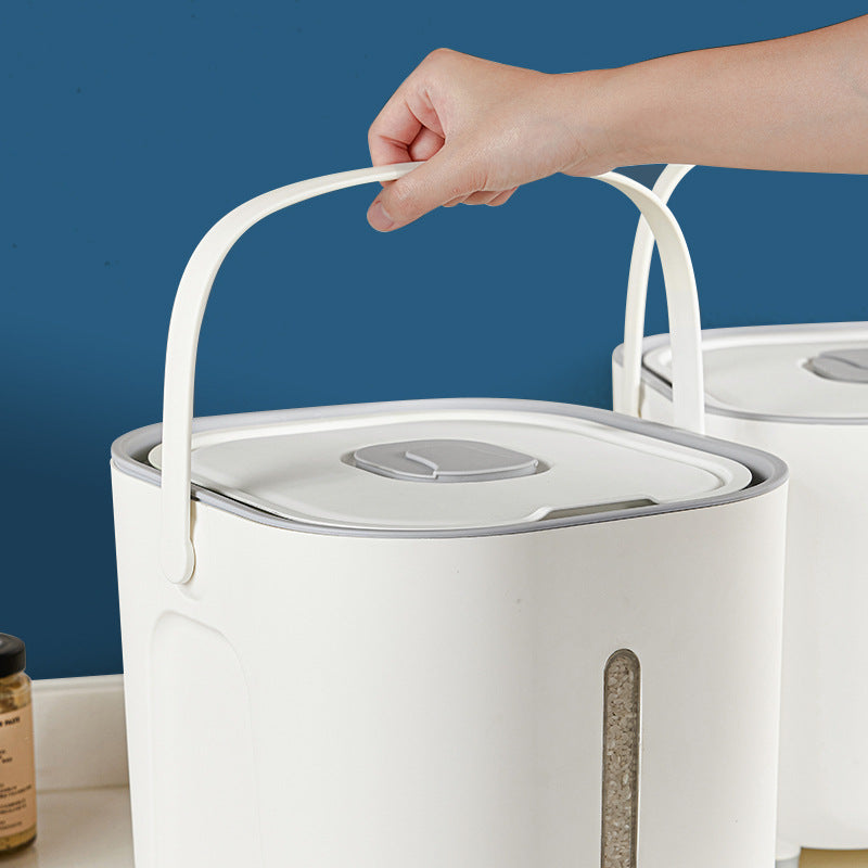 Large Capacity Rice Storage Container with Handle - Airtight, Press-to-Open Design for Convenient Rice V888-ELOSUNG15933