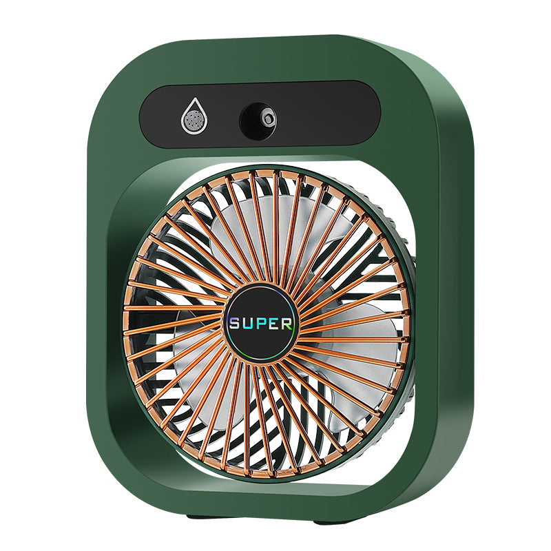 Portable USB Rechargeable Misting Fan - Compact Personal Fan with Cooling Spray - Green Colors V888-ELOSUNG15945