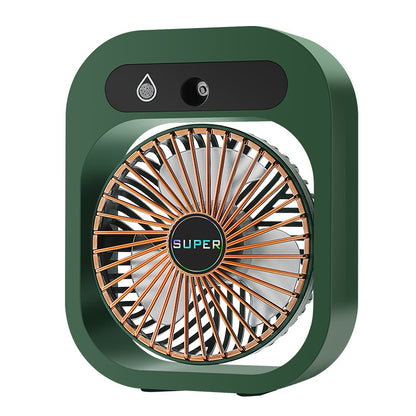 Portable USB Rechargeable Misting Fan - Compact Personal Fan with Cooling Spray - Green Colors V888-ELOSUNG15945