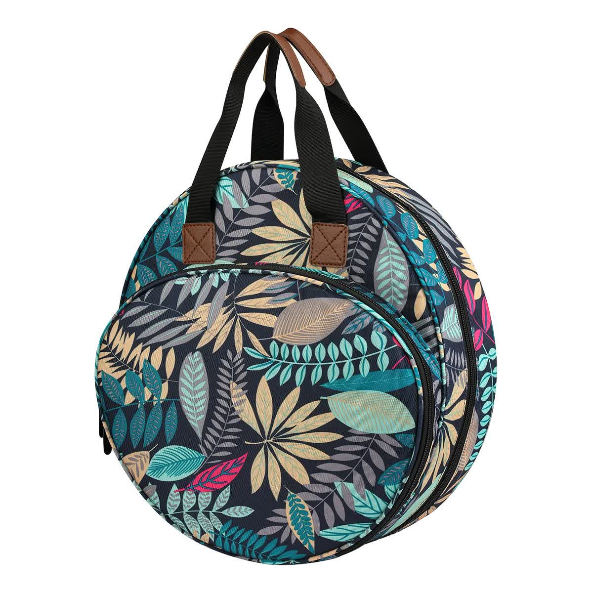 Leaves Multi-Pocket Embroidery Storage Bag - Oxford Cloth Handbag Organizer for Cross-Stitch and Thread V888-ELOSUNG15977