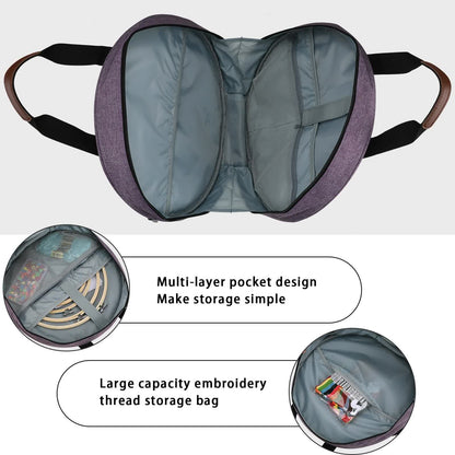 Leaves Multi-Pocket Embroidery Storage Bag - Oxford Cloth Handbag Organizer for Cross-Stitch and Thread V888-ELOSUNG15977