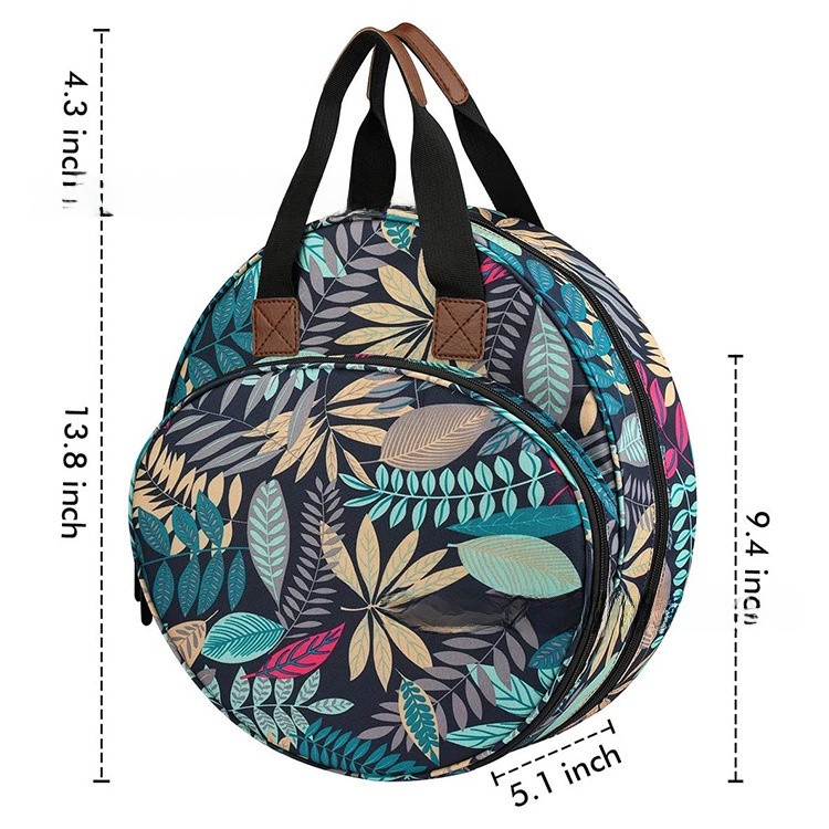 Leaves Multi-Pocket Embroidery Storage Bag - Oxford Cloth Handbag Organizer for Cross-Stitch and Thread V888-ELOSUNG15977