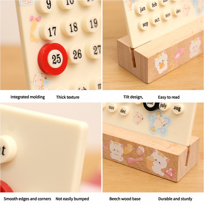 Black DIY Ring Perpetual Calendar - Creative Acrylic Desktop Calendar with Adjustable Rings V888-ELOSUNG15993