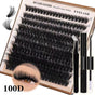3 PCS DIY Lash Clusters Kit - 100D Fluffy & Thick False Eyelashes with Adhesive and Tools V888-ELOSUNG16042