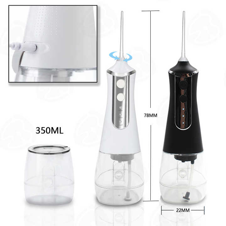 Pink 300ML Cordless Water Flosser with 5 Nozzles - Rechargeable Portable Oral Irrigator V888-ELOSUNG16044