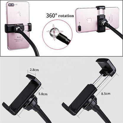 Flexible LED Ring Light with Phone Holder - Adjustable Brightness & Clip Base V888-ELOSUNG16057