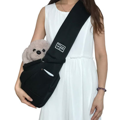 Black Pet Sling Carrier Bag - Comfortable and Hands-Free Design V888-ELOSUNG16068