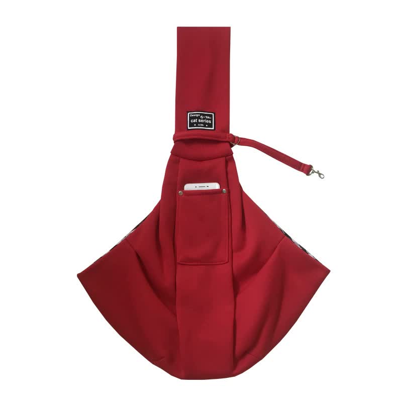 Red Pet Sling Carrier Bag - Comfortable and Hands-Free Design V888-ELOSUNG16071