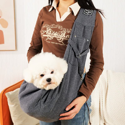 Grey Pet Sling Carrier Bag - Comfortable and Hands-Free Design V888-ELOSUNG16072