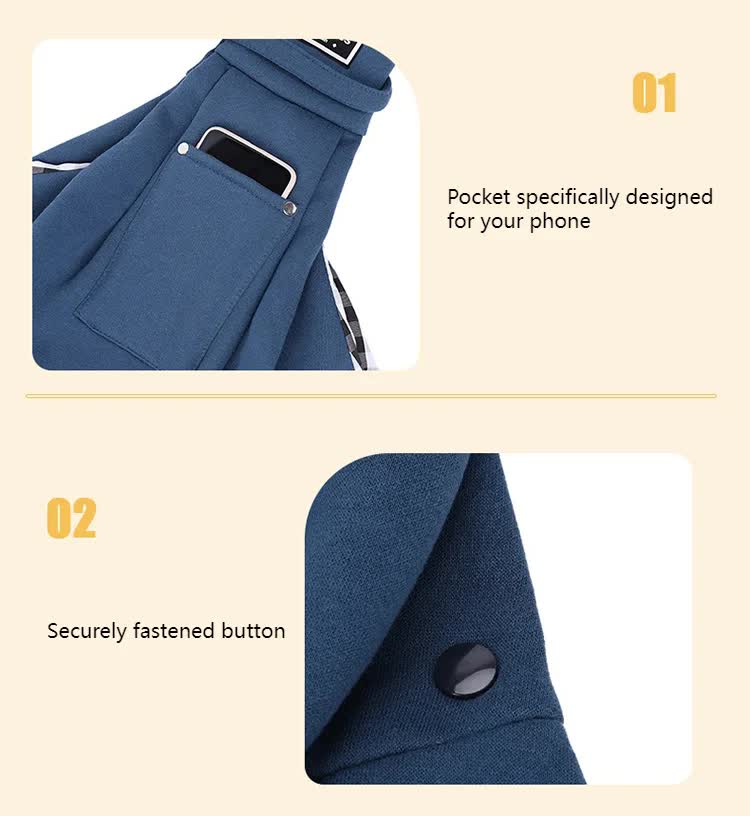 Grey Pet Sling Carrier Bag - Comfortable and Hands-Free Design V888-ELOSUNG16072