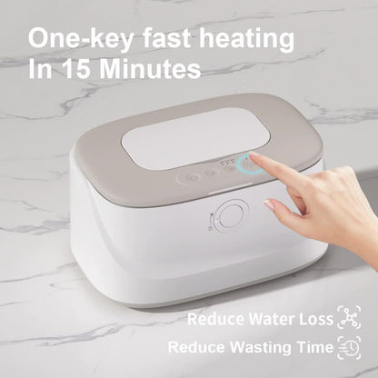White USB-Powered Baby Wet Wipes Warmer - Portable and Adjustable Heating V888-ELOSUNG16078