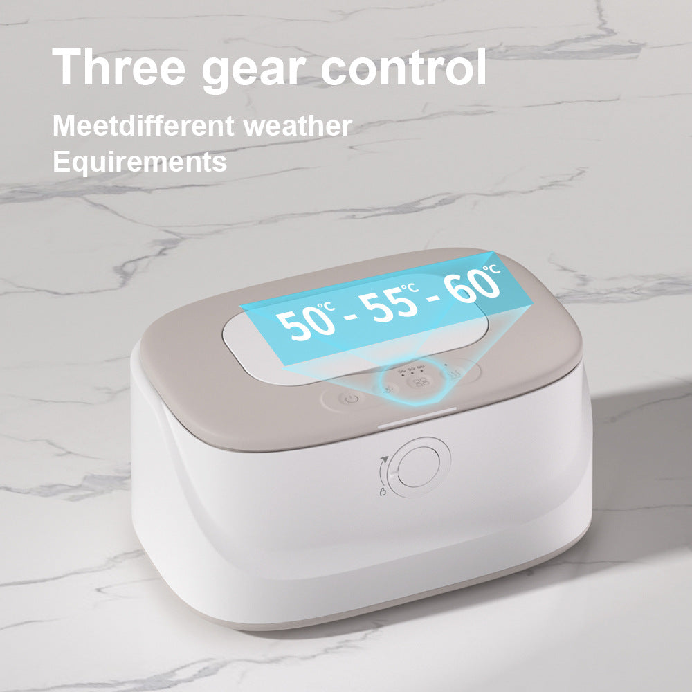 Grey USB-Powered Baby Wet Wipes Warmer - Portable and Adjustable Heating V888-ELOSUNG16079