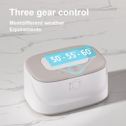 Grey USB-Powered Baby Wet Wipes Warmer - Portable and Adjustable Heating V888-ELOSUNG16079