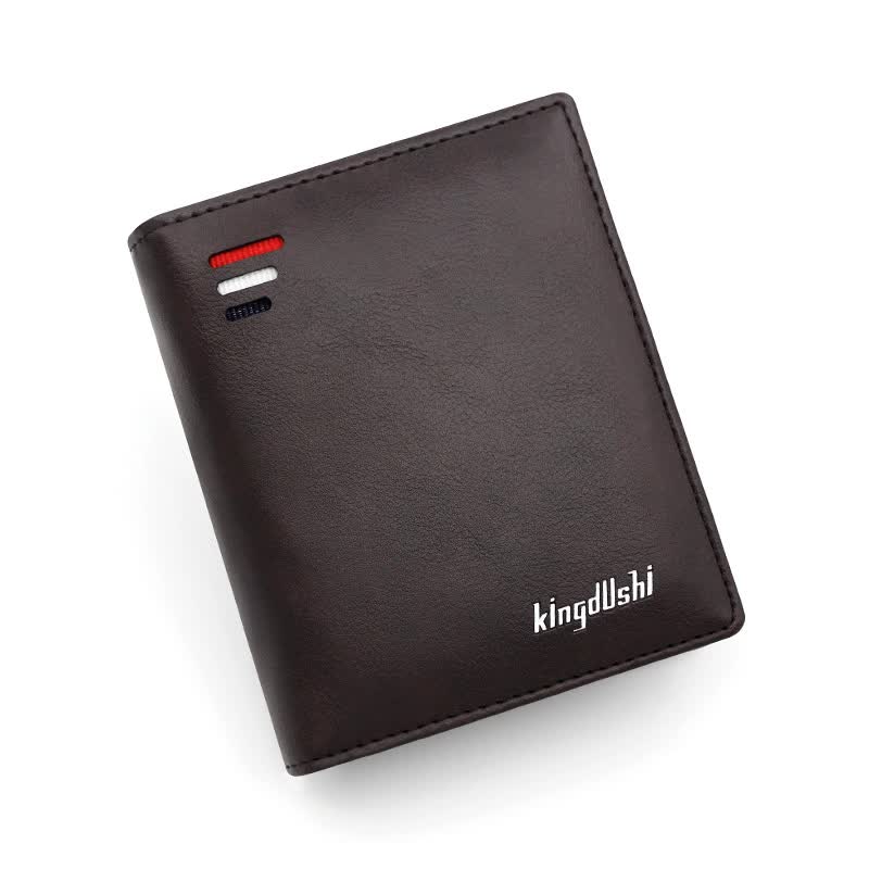 Dark Brown Men's RFID Blocking Leather Wallet - Slim and Compact Design V888-ELOSUNG16089