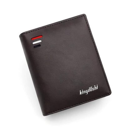 Dark Brown Men's RFID Blocking Leather Wallet - Slim and Compact Design V888-ELOSUNG16089