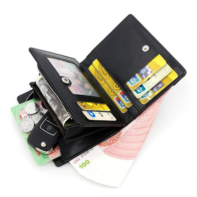 Light Brown Men's RFID Blocking Leather Wallet - Slim and Compact Design V888-ELOSUNG16090