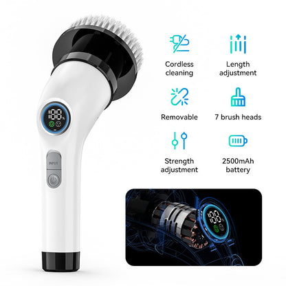 Electric Spin Scrubber with 7 Brush Heads - Cordless & Detachable Cleaning Tool V888-ELOSUNG16097