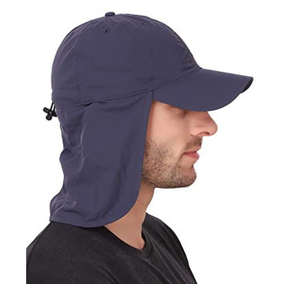 Nevy Blue UV Protection Outdoor Sun Hat with Neck Flap - Lightweight and Breathable V888-ELOSUNG16103