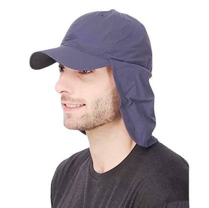 Nevy Blue UV Protection Outdoor Sun Hat with Neck Flap - Lightweight and Breathable V888-ELOSUNG16103