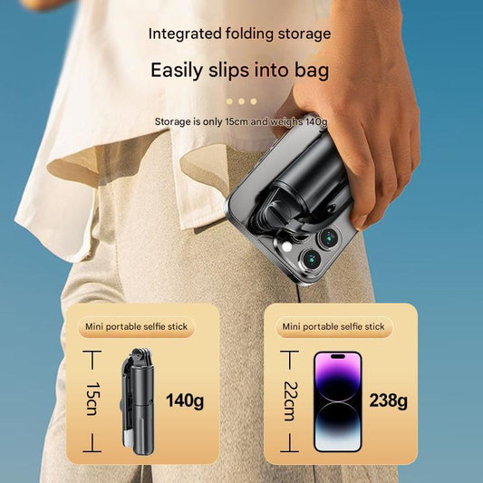 White With Light Portable Selfie Stick Tripod with Bluetooth Remote - Compact and Adjustable V888-ELOSUNG16120