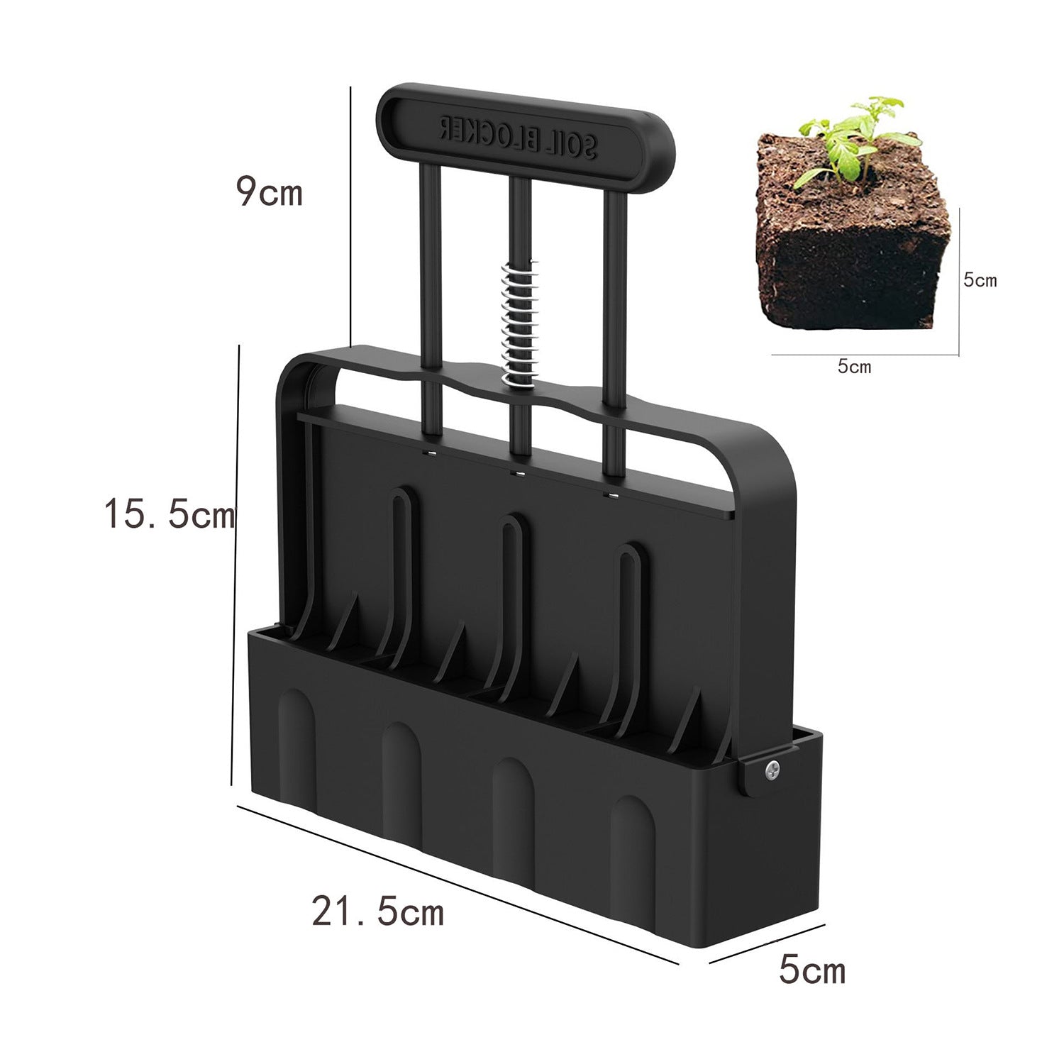 5x5 Soil Block Maker - Durable Handheld Gardening Tool for Seed Starting V888-ELOSUNG16207