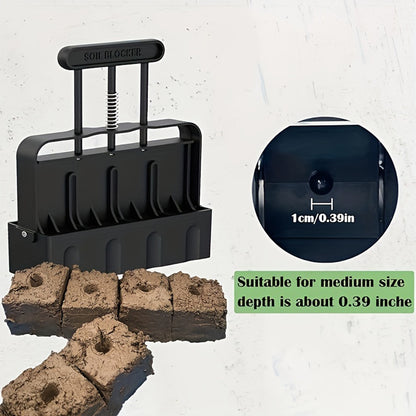 5x5 Soil Block Maker - Durable Handheld Gardening Tool for Seed Starting V888-ELOSUNG16207