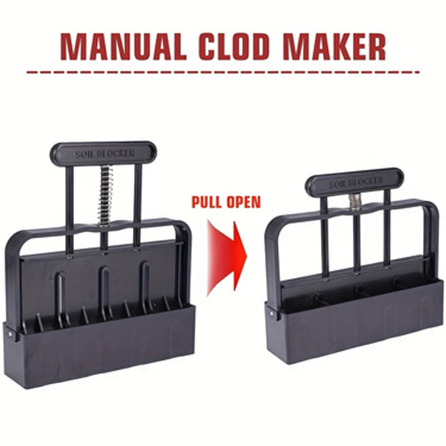 5x5 Soil Block Maker - Durable Handheld Gardening Tool for Seed Starting V888-ELOSUNG16207