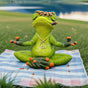 Zen Frog Meditation Figurine - Peaceful Yoga Frog Statue V888-ELOSUNG16219