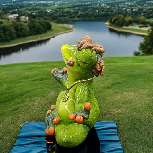 Zen Frog Meditation Figurine - Peaceful Yoga Frog Statue V888-ELOSUNG16219