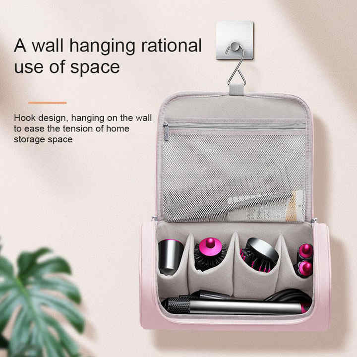 Blue Portable Hair Styling Tool Organizer - Travel Storage Bag with Compartments V888-ELOSUNG16230