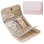 Pink Travel Jewelry Organizer - Compact Roll-Up Storage Bag with Multiple Compartments V888-ELOSUNG16234