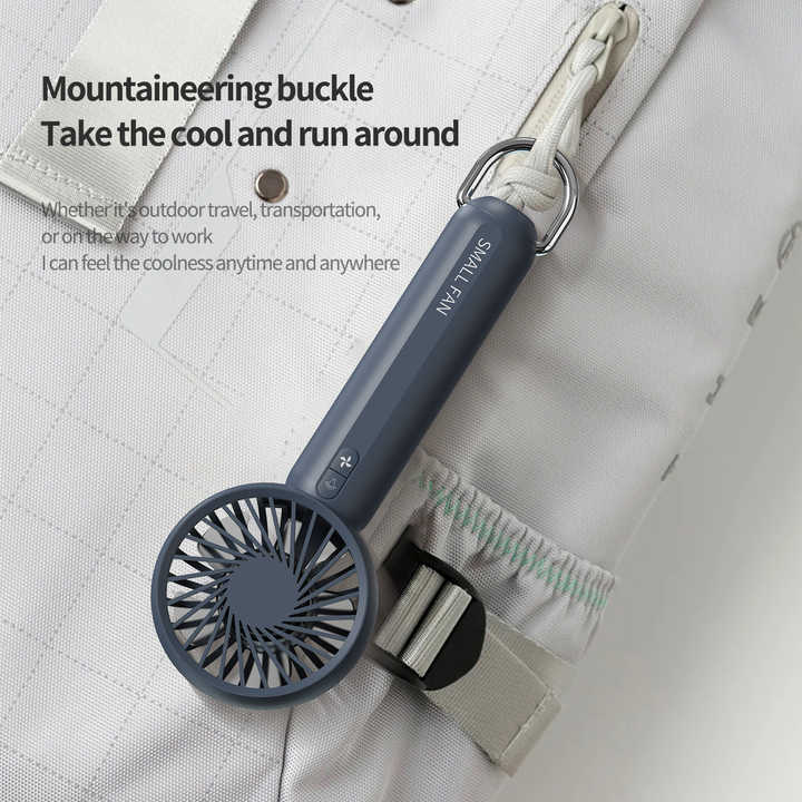 White Mini Handheld Rechargeable Fan - Portable USB-Powered Cooling with Keyring V888-ELOSUNG16255