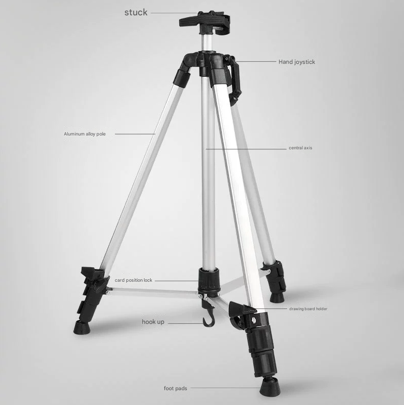 Green Portable Folding Artist Tripod Easel - Adjustable Stand for Sketching & Painting (Collapses to 54cm) V888-ELOSUNG16286