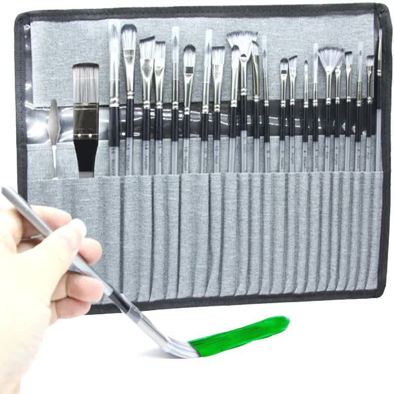 Professional Artist Brush Set with Portable Roll-Up Canvas Case - 36 x 26 cm V888-ELOSUNG16293