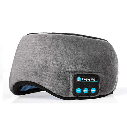 Grey Bluetooth 5.0 Wireless Sleep Eye Mask - Soft Plush Eye Cover with Built-in Speakers (13 x 16.5 x 6 cm) V888-ELOSUNG16300