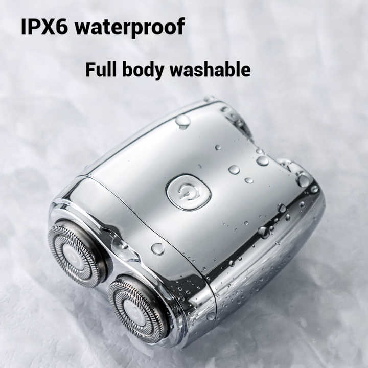 Silver Portable Twin-Head Electric Shaver - Compact Rechargeable Razor for Men V888-ELOSUNG16332