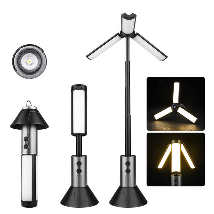 Multifunctional Telescopic Camping Lantern - Portable LED Light with Adjustable Height and USB-C Charging (Up V888-ELOSUNG16338