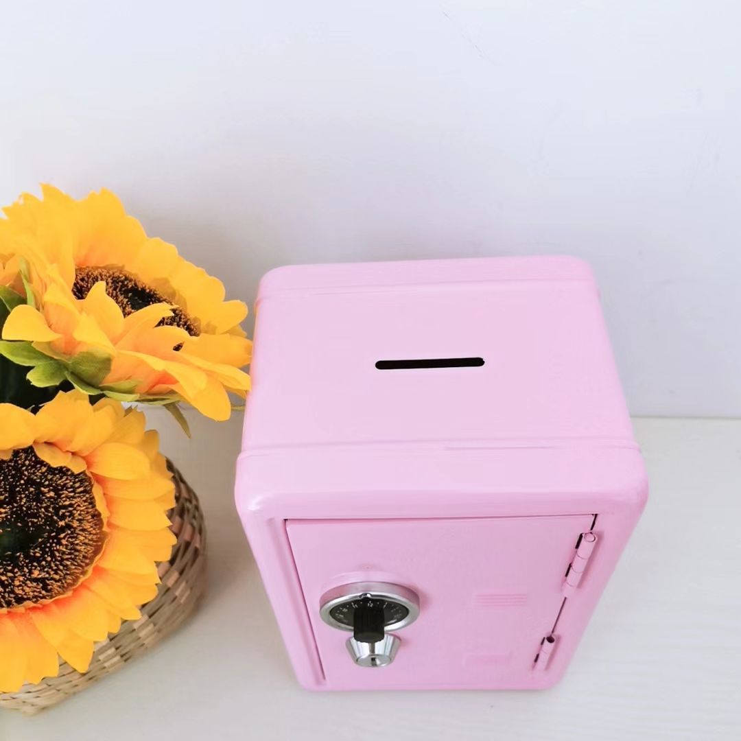 White Mini Metal Safe Box with Combination Lock and Key - Compact Security Storage V888-ELOSUNG16368