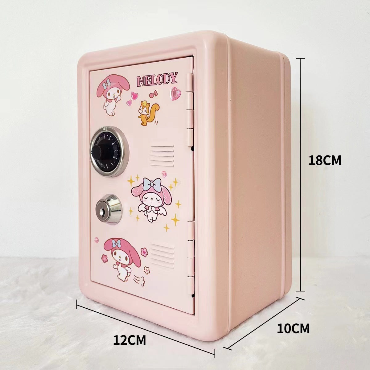 Pink Mini Metal Safe Box with Combination Lock and Key - Compact Security Storage V888-ELOSUNG16370