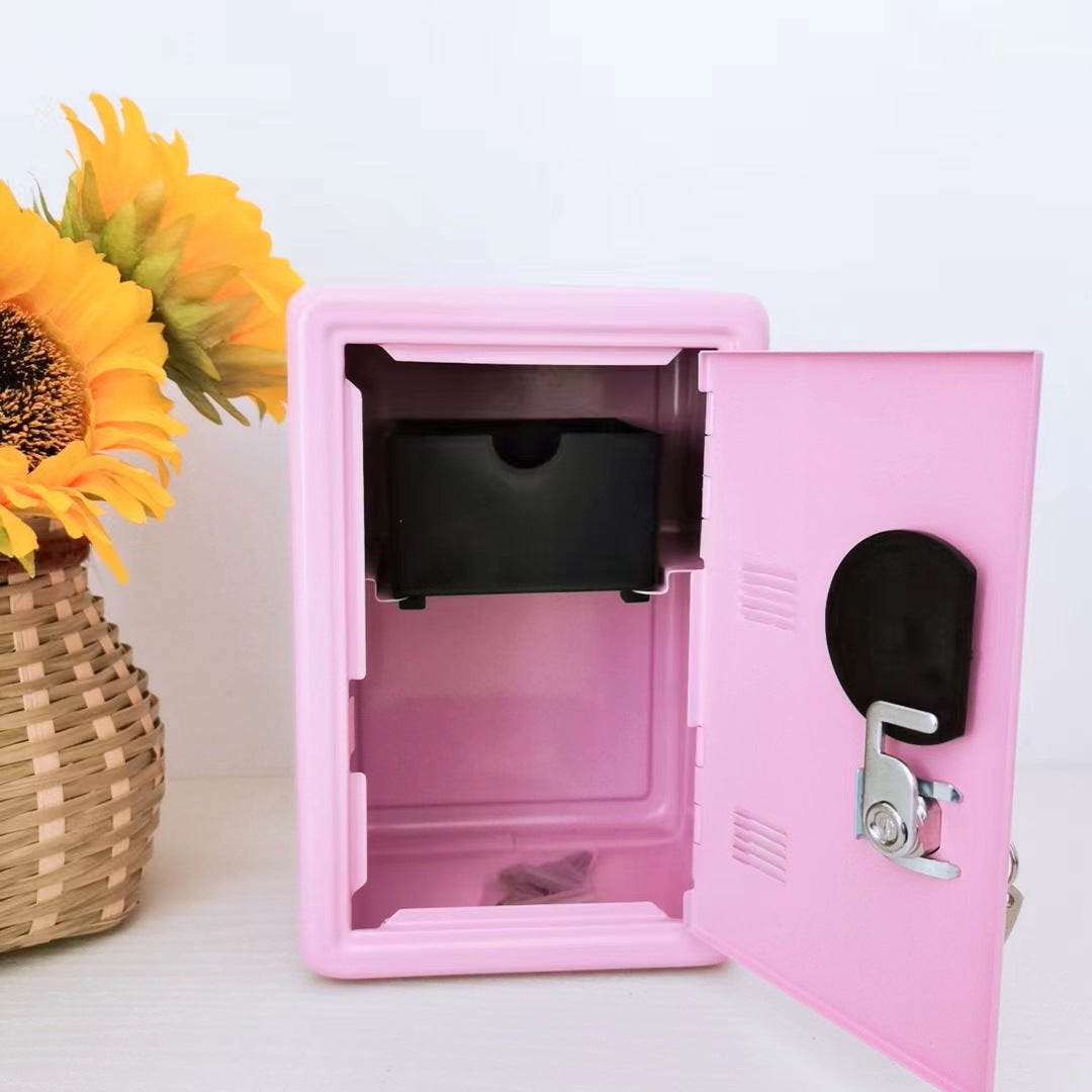 Silver Mini Metal Safe Box with Combination Lock and Key - Compact Security Storage V888-ELOSUNG16372