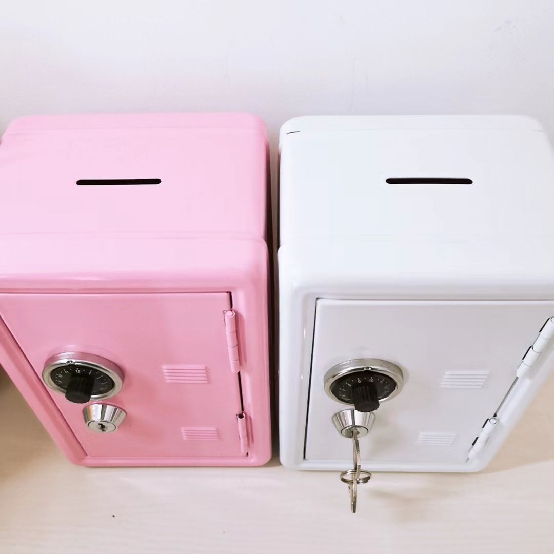 Silver Mini Metal Safe Box with Combination Lock and Key - Compact Security Storage V888-ELOSUNG16372