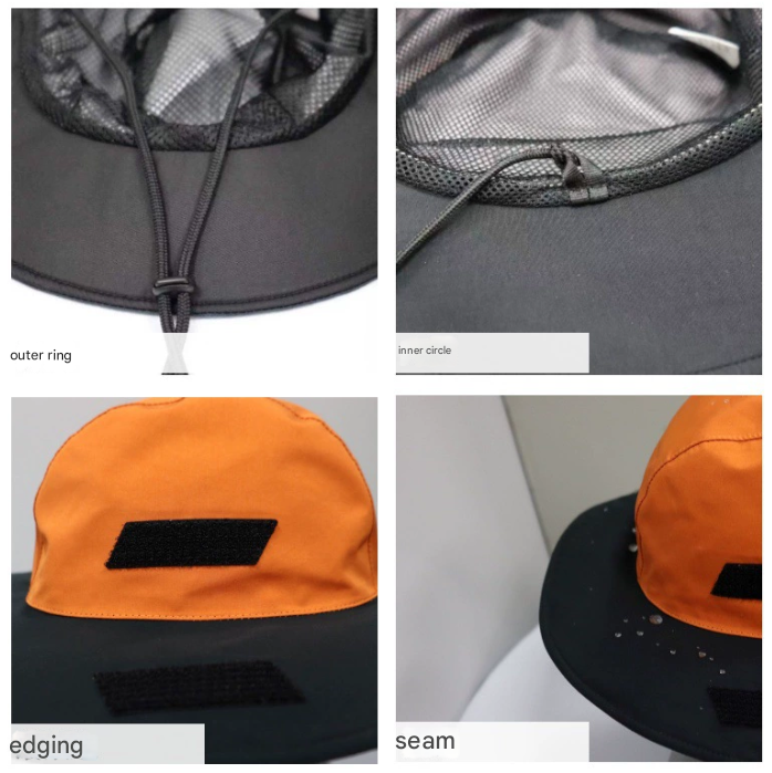 Orange Outdoor Waterproof Wide-Brim Rain Hat - Heavy-Duty Rain Protection V888-ELOSUNG16380