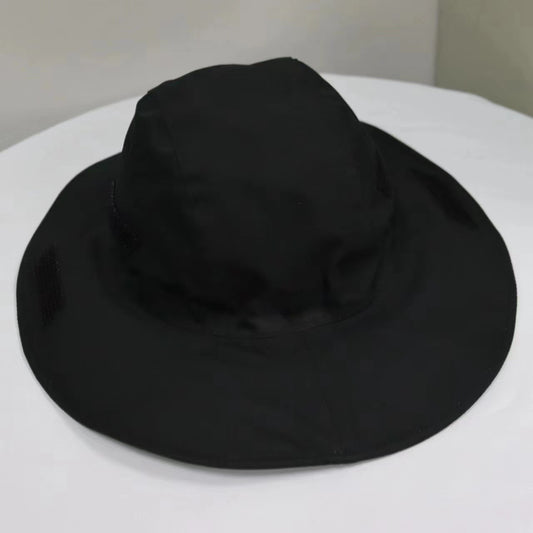 Black Outdoor Waterproof Wide-Brim Rain Hat - Heavy-Duty Rain Protection V888-ELOSUNG16381