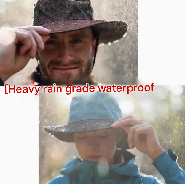 Blue Outdoor Waterproof Wide-Brim Rain Hat - Heavy-Duty Rain Protection V888-ELOSUNG16383