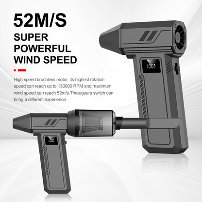 Black 130,000 Turn Compact Handheld Air Blower and Vacuum Cleaner with Dual Functionality (product without V888-ELOSUNG16464