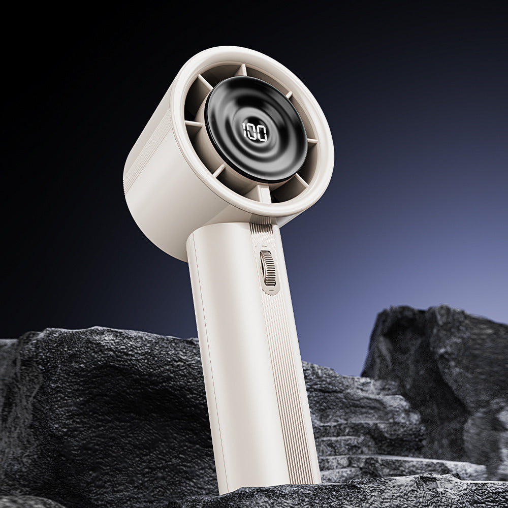 White High-Power Portable Handheld Fan with Digital Display V888-ELOSUNG16468