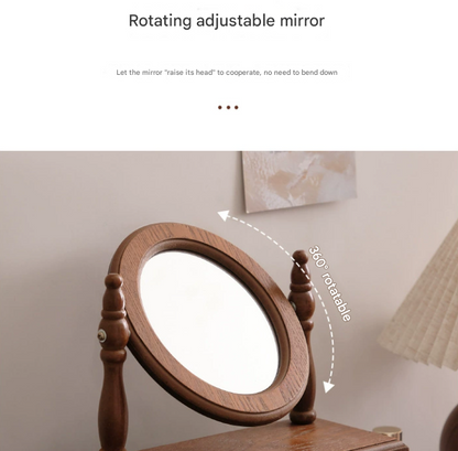 Square Wooden Tabletop Vanity Mirror with Drawer, Elegant Design V888-ELOSUNG16532