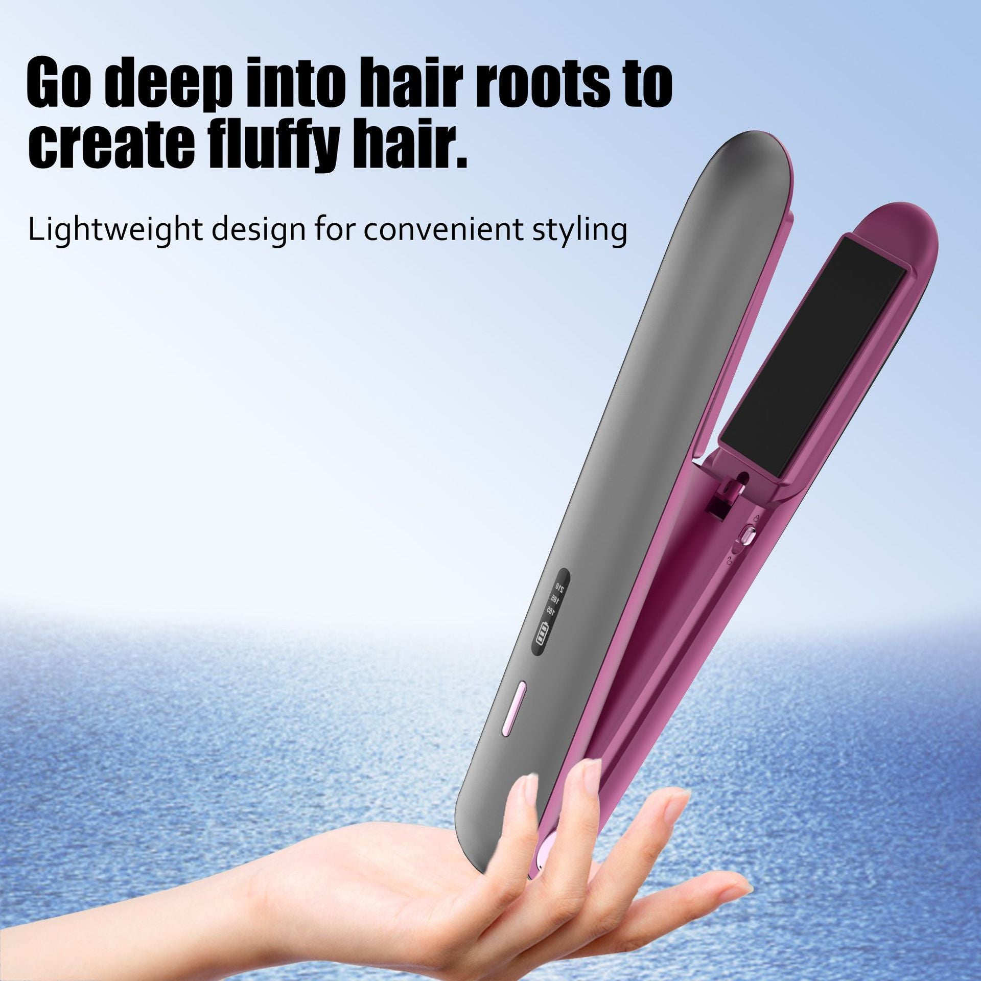 2-in-1 Hair Straightener and Curler, Portable with Adjustable Heat V888-ELOSUNG16547