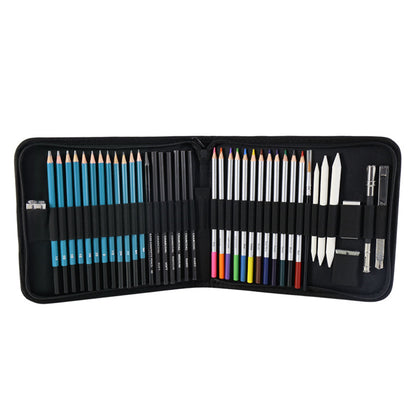 Light Blue 40-Piece Drawing Pencil Set, Professional Art Kit in Convenient Storage Case V888-ELOSUNG16553