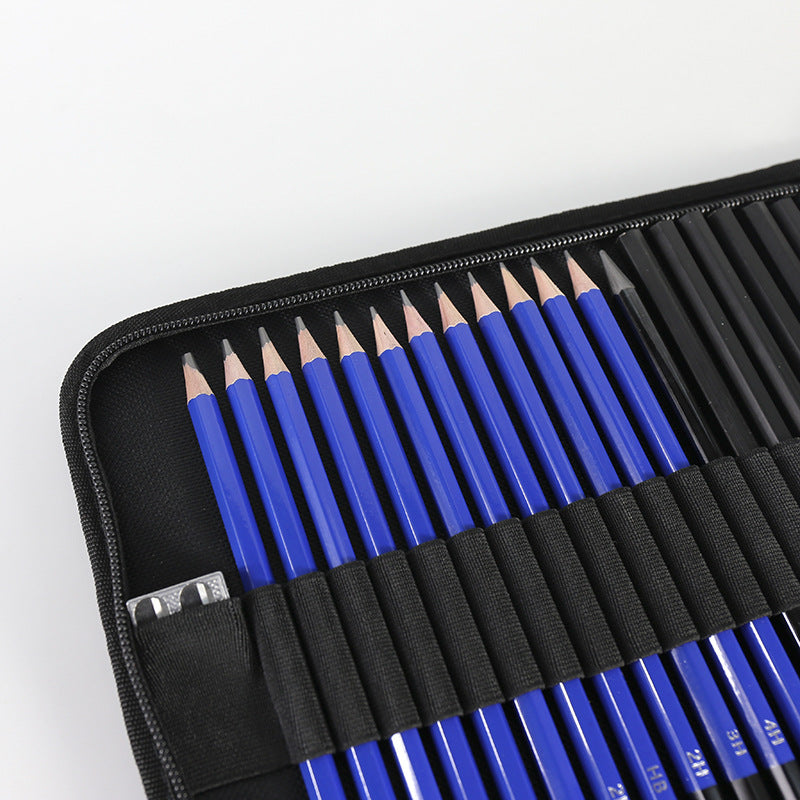 Light Blue 40-Piece Drawing Pencil Set, Professional Art Kit in Convenient Storage Case V888-ELOSUNG16553